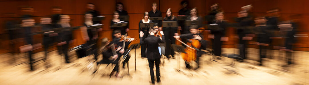 Brandon Quarles conducts the UGA Contemporary Chamber Ensemble and the UGA Choral Project performance of “Awakening,” in the Ramsey Concert Hall at the Performing Arts Center.